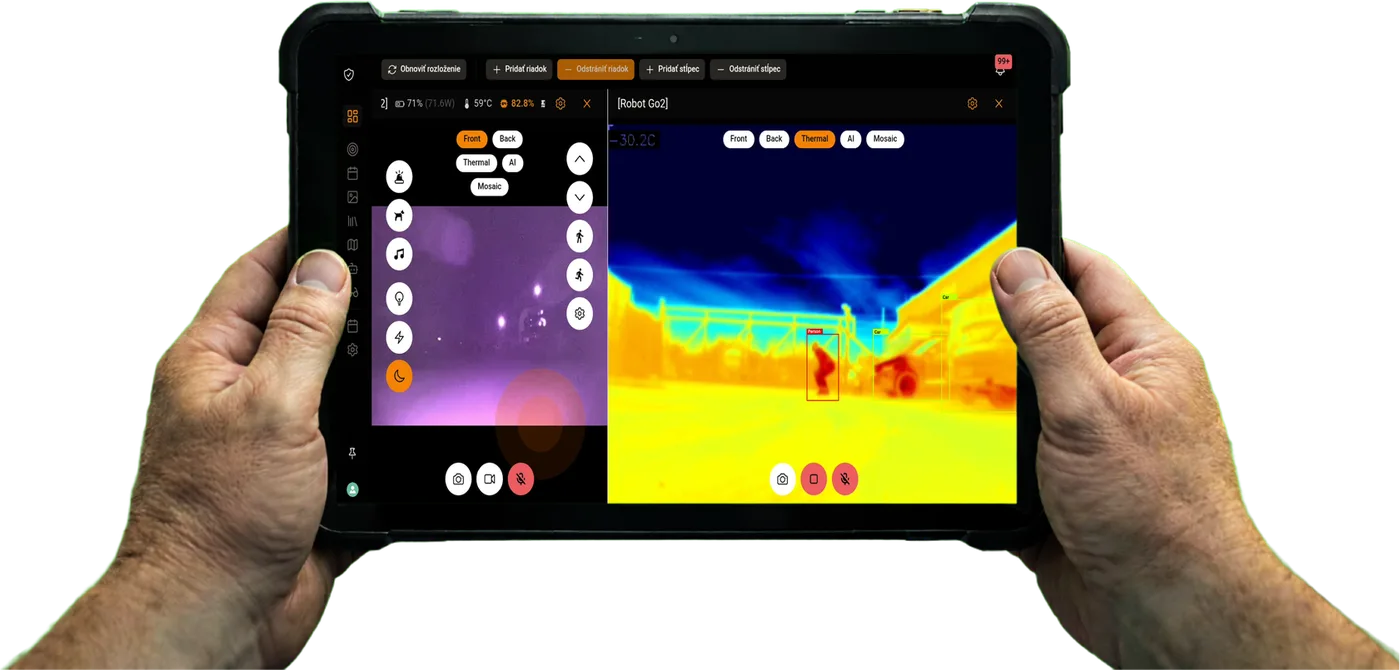 Invelogy OS operator console with thermal and night camera view
