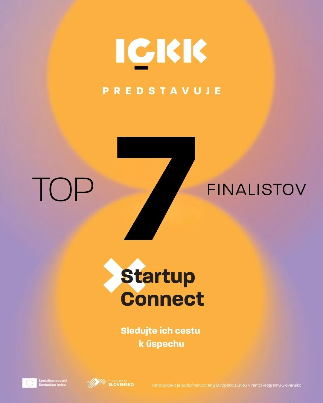 ICKK graphic announcing the seven Startup Connect finalists